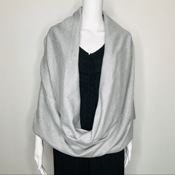 NEW Gray Cotton Infinity Scarf Circle Head Oversized American Wrap Warm Apparel - Picture 5 of 7